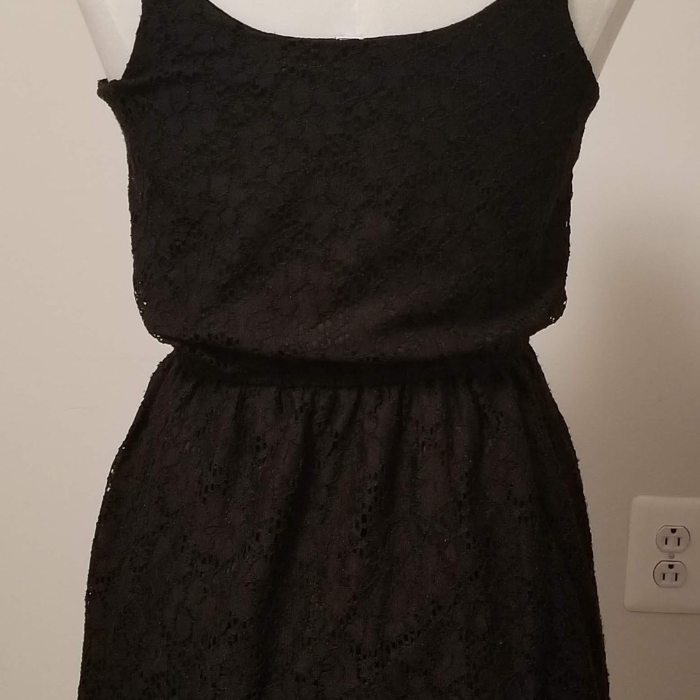 Casual black lace dress